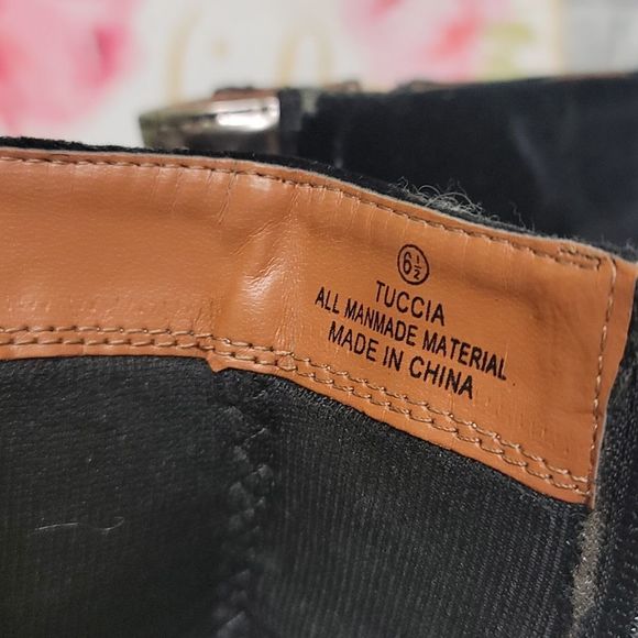 Bucco Platform Black & Gold Velvet Heeled Booties - Picture 15 of 16